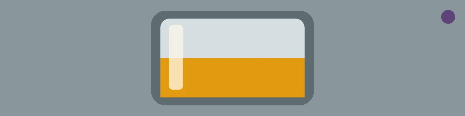 Illustrated measuring glass with amber fill on a cool gray field for scaling questions.