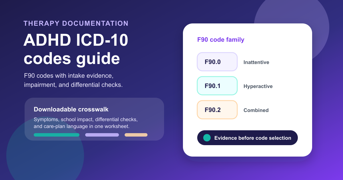 ADHD ICD-10 Codes Guide for Therapists