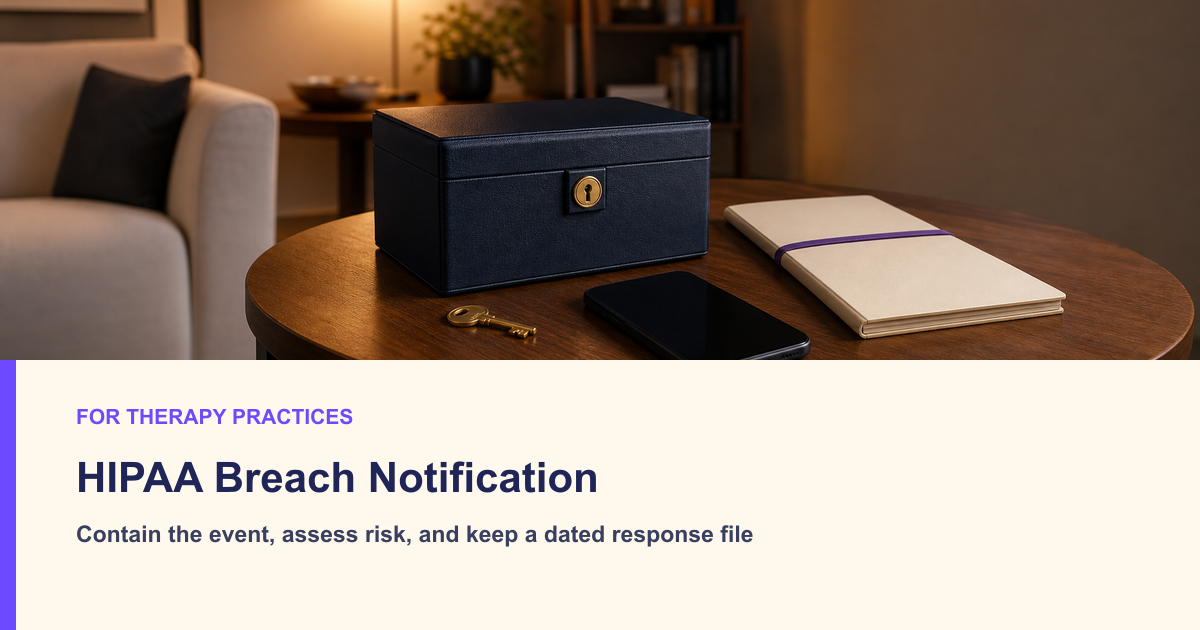HIPAA Breach Notification for Therapists: Response Path