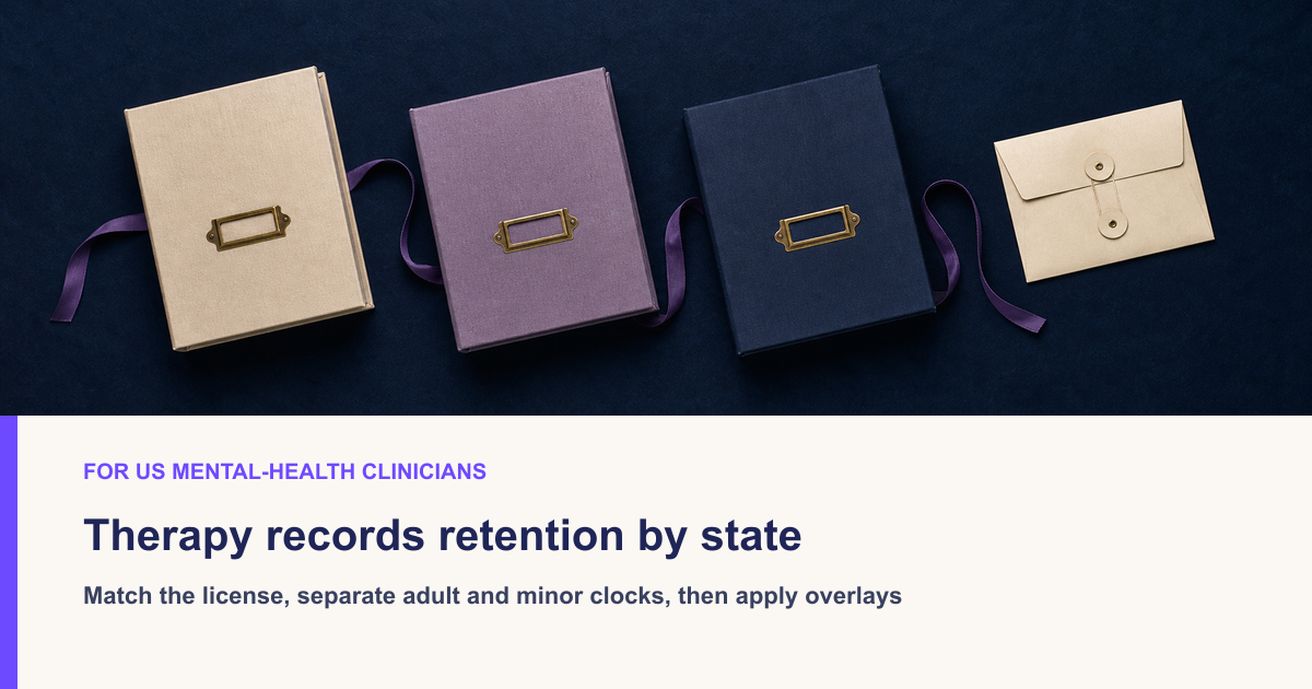 Therapy Records Retention by State for Therapists